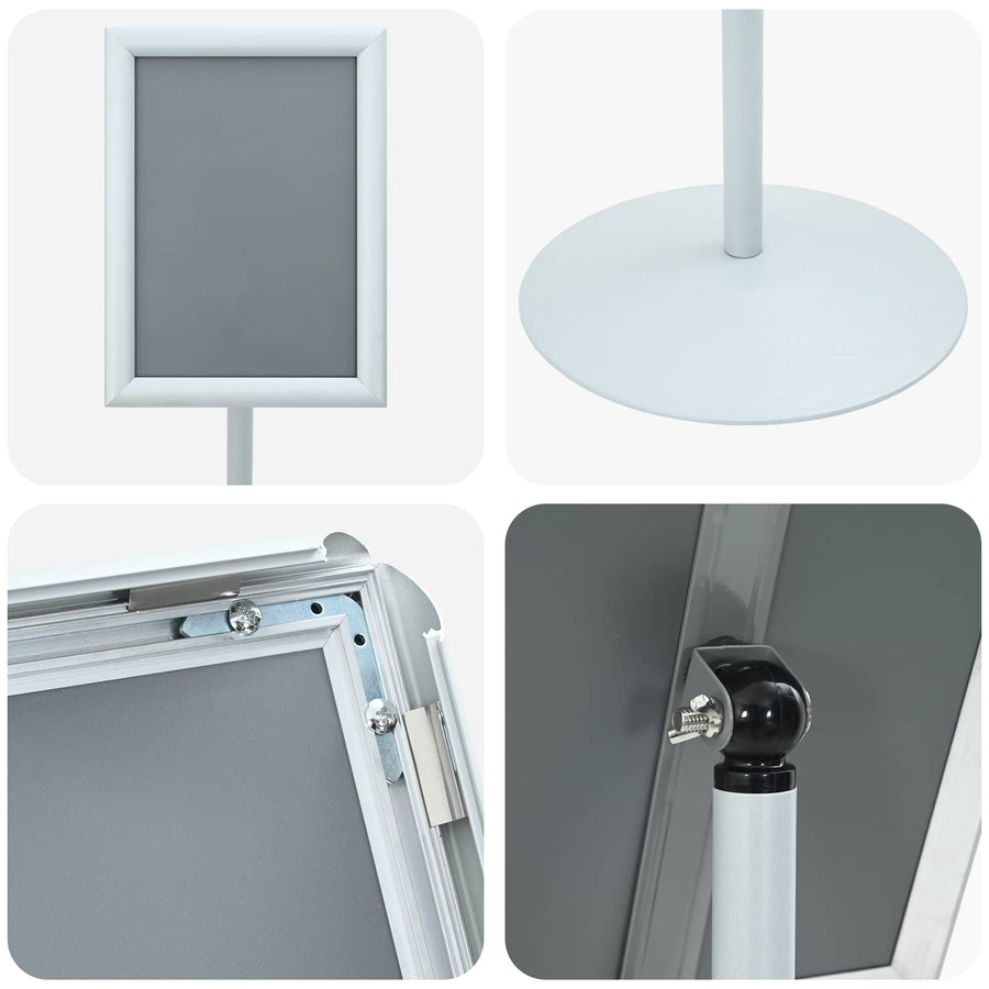 Pedestal Posterstand Zilver 33 x 33 x 126 cm PVC en staal