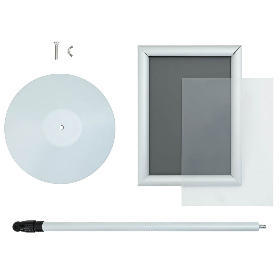 Pedestal Posterstand Zilver 33 x 33 x 126 cm PVC en staal