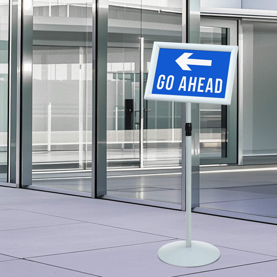 Pedestal Posterstand Zilver 33 x 33 x 126 cm PVC en staal