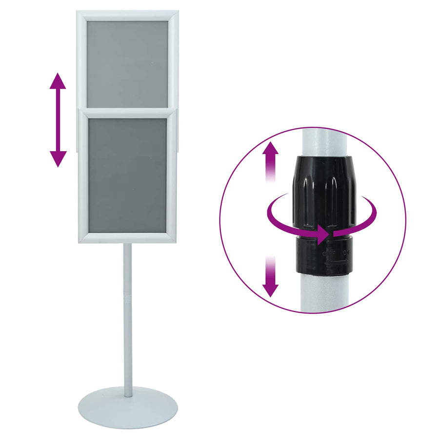 Pedestal Posterstand Zilver 33 x 33 x 126 cm PVC en staal