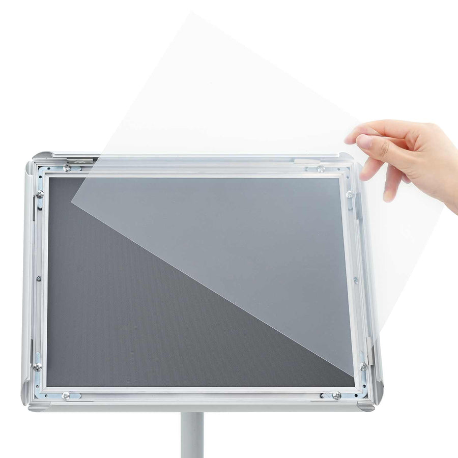 Pedestal Posterstand Zilver 33 x 33 x 126 cm PVC en staal