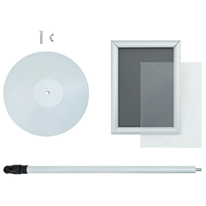 Pedestal Posterstand Zilver 33 x 33 x 123 cm PVC en staal