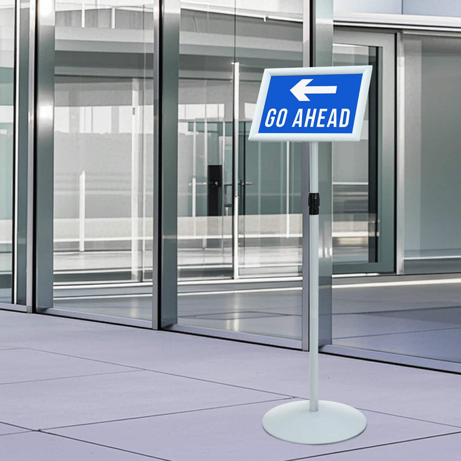 Pedestal Posterstand Zilver 33 x 33 x 123 cm PVC en staal