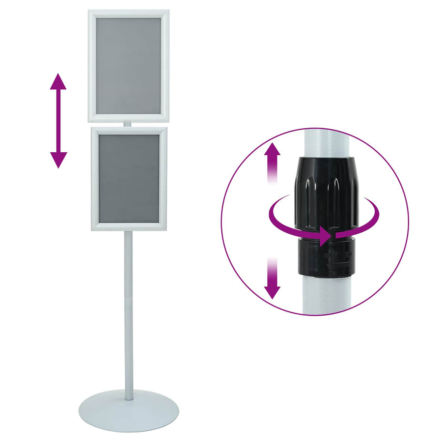 Pedestal Posterstand Zilver 33 x 33 x 123 cm PVC en staal