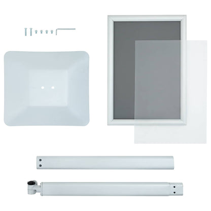 Pedestal Posterstand Zilver 32,5 x 27 x 126 cm PVC en gietijzer