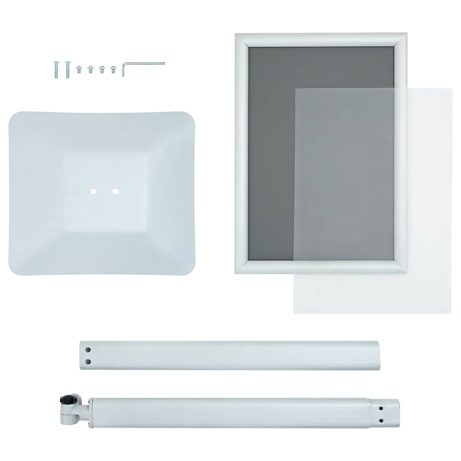 Pedestal Posterstand Zilver 32,5 x 27 x 126 cm PVC en gietijzer