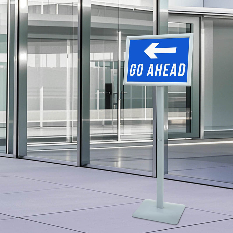 Pedestal Posterstand Zilver 32,5 x 27 x 126 cm PVC en gietijzer