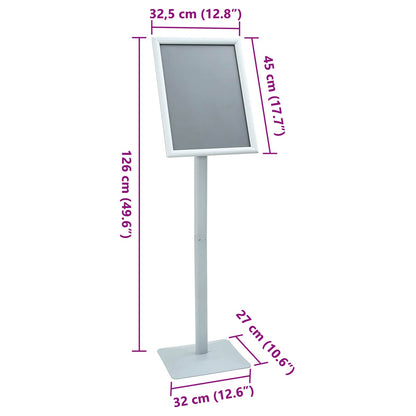 Pedestal Posterstand Zilver 32,5 x 27 x 126 cm PVC en gietijzer