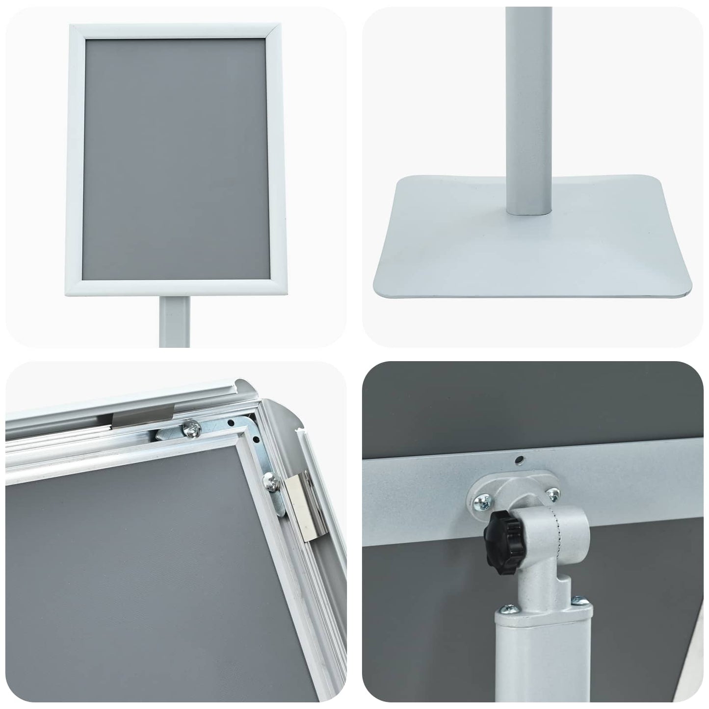 Pedestal Posterstand Zilver 32 x 27 x 119 cm PVC en gietijzer