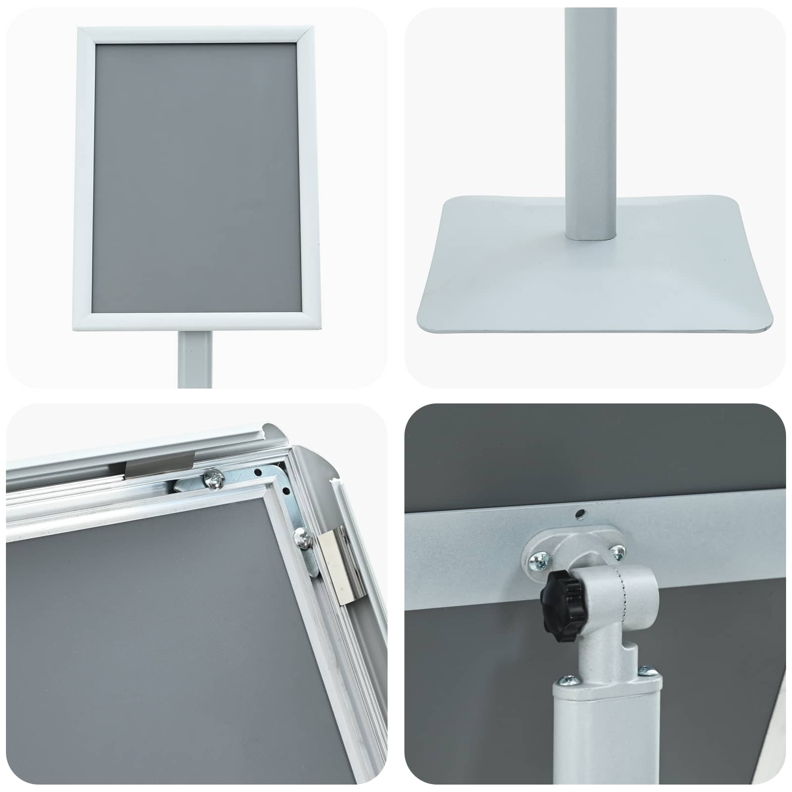 Pedestal Posterstand Zilver 32 x 27 x 119 cm PVC en gietijzer