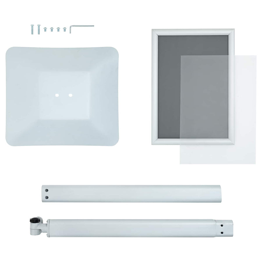 Pedestal Posterstand Zilver 32 x 27 x 119 cm PVC en gietijzer