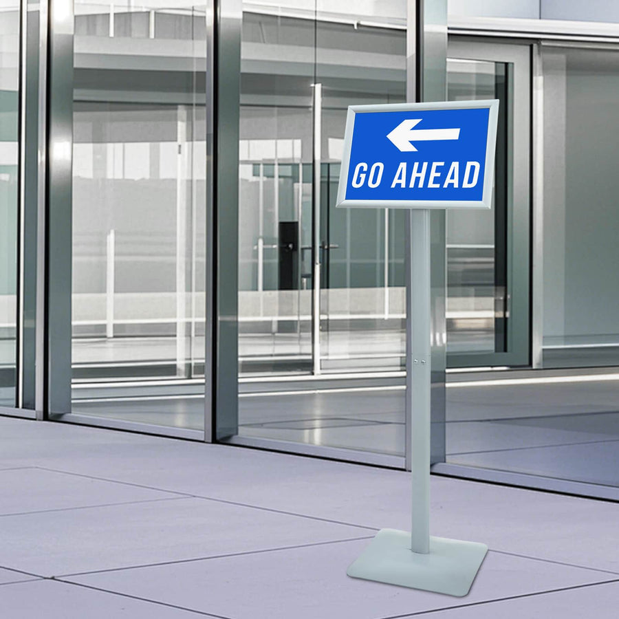 Pedestal Posterstand Zilver 32 x 27 x 119 cm PVC en gietijzer