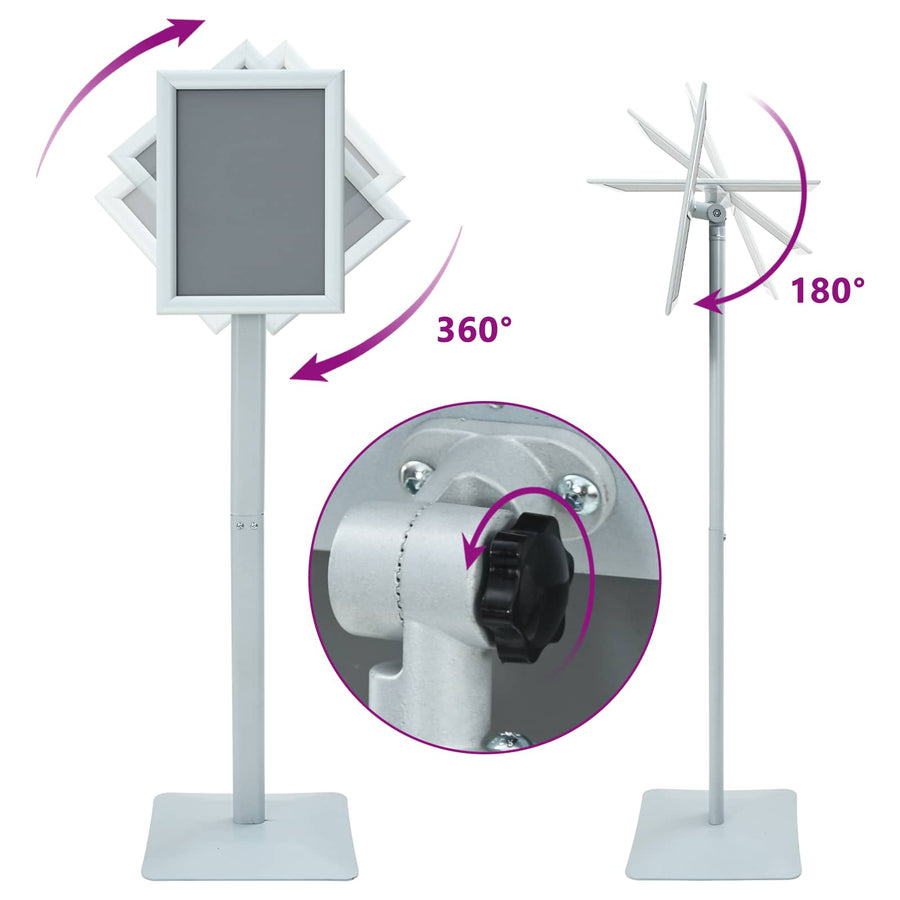 Pedestal Posterstand Zilver 32 x 27 x 119 cm PVC en gietijzer
