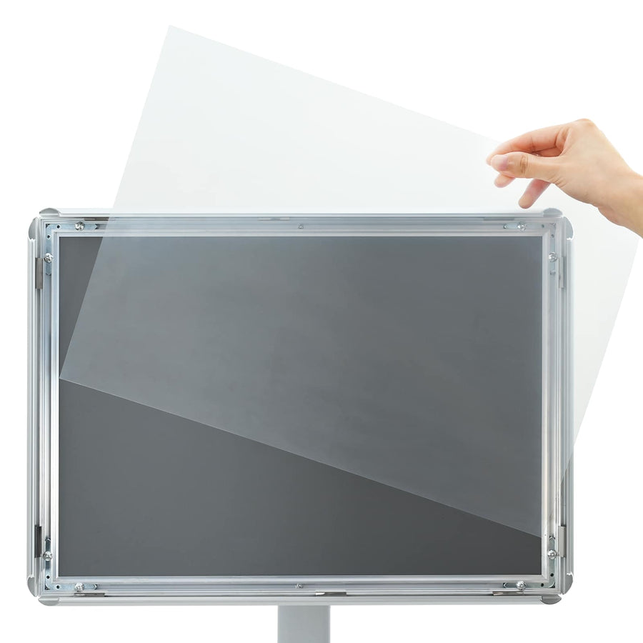 Pedestal Posterstand Zilver 32 x 27 x 119 cm PVC en gietijzer