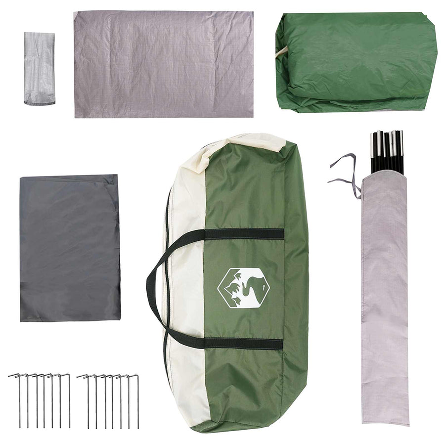 Gezinstent met dak Groen 320 x 210 x 180 cm Polyester