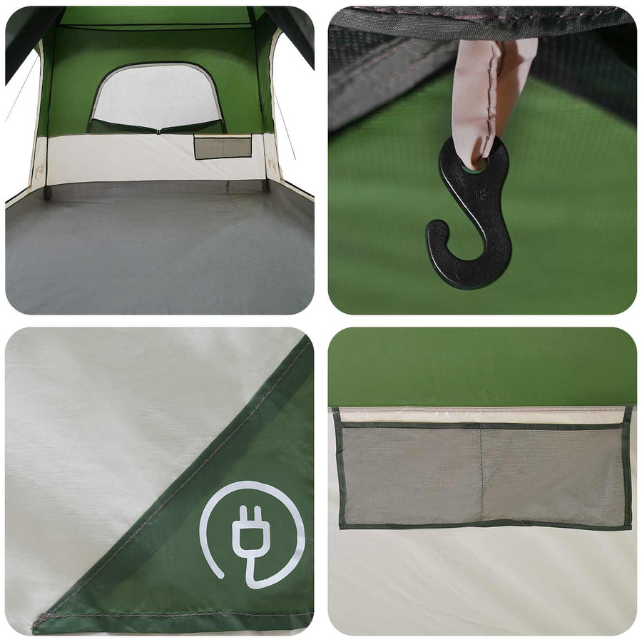 Gezinstent met dak Groen 320 x 210 x 180 cm Polyester