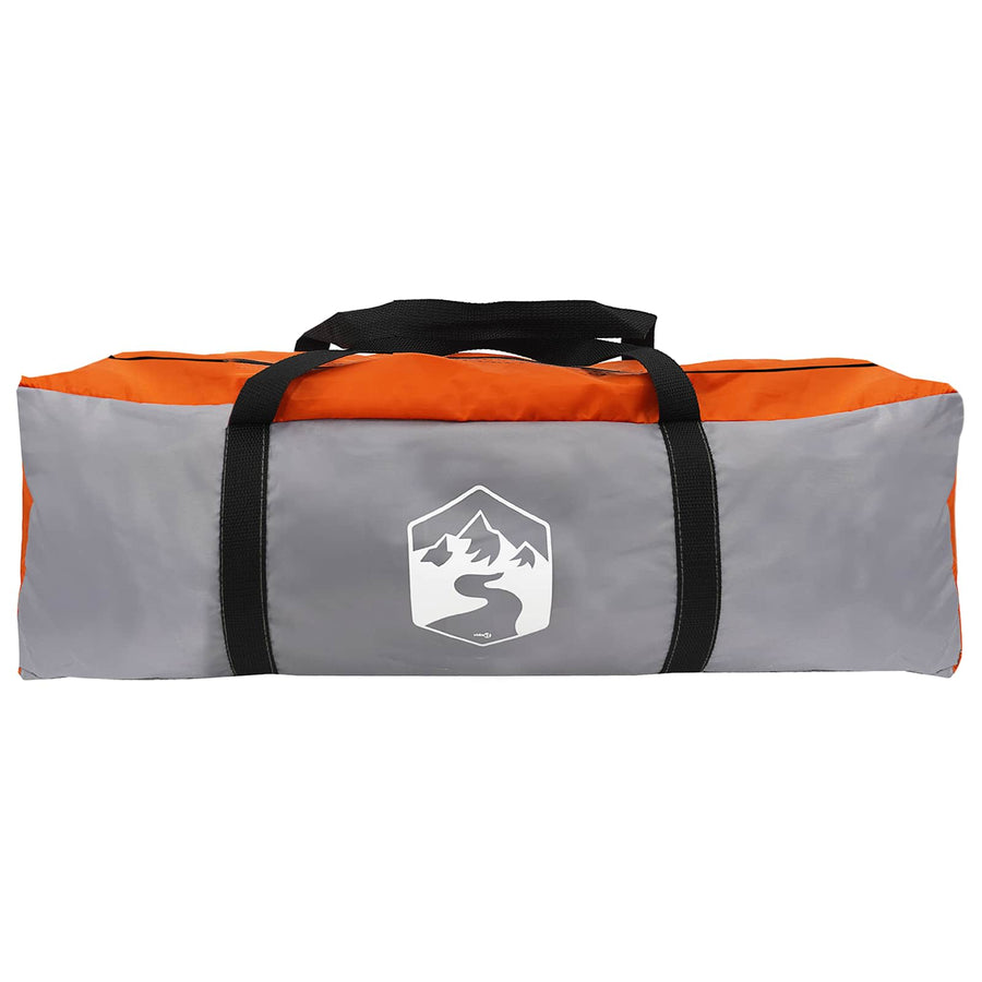 Gezinstent met dak Grijs en Oranje 320 x 210 x 180 cm Polyester