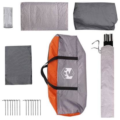Gezinstent met dak Grijs en Oranje 320 x 210 x 180 cm Polyester