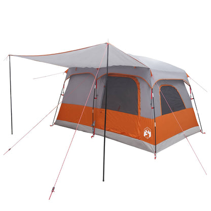 Gezinstent met dak Grijs en Oranje 320 x 210 x 180 cm Polyester