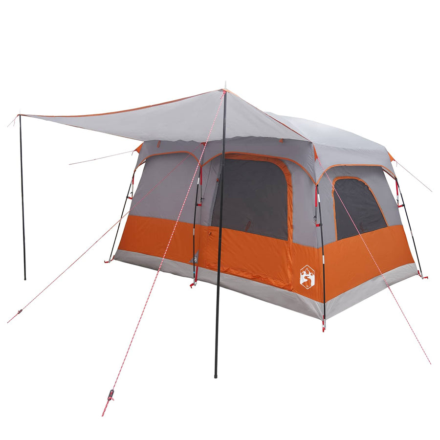 Gezinstent met dak Grijs en Oranje 320 x 210 x 180 cm Polyester