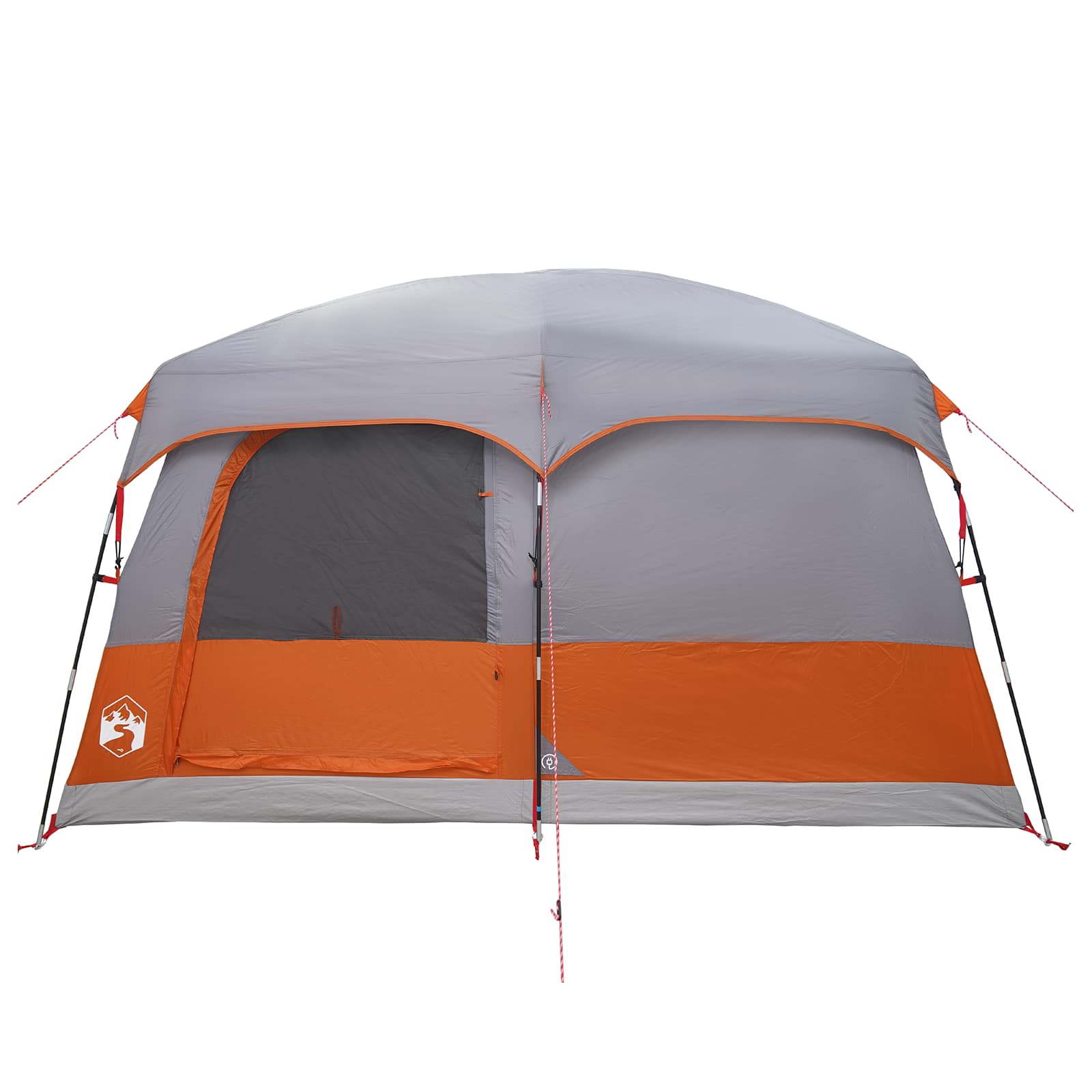 Gezinstent met dak Grijs en Oranje 320 x 210 x 180 cm Polyester