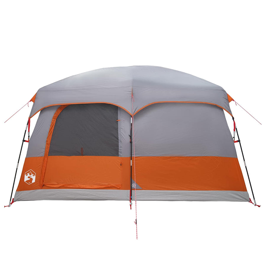 Gezinstent met dak Grijs en Oranje 320 x 210 x 180 cm Polyester