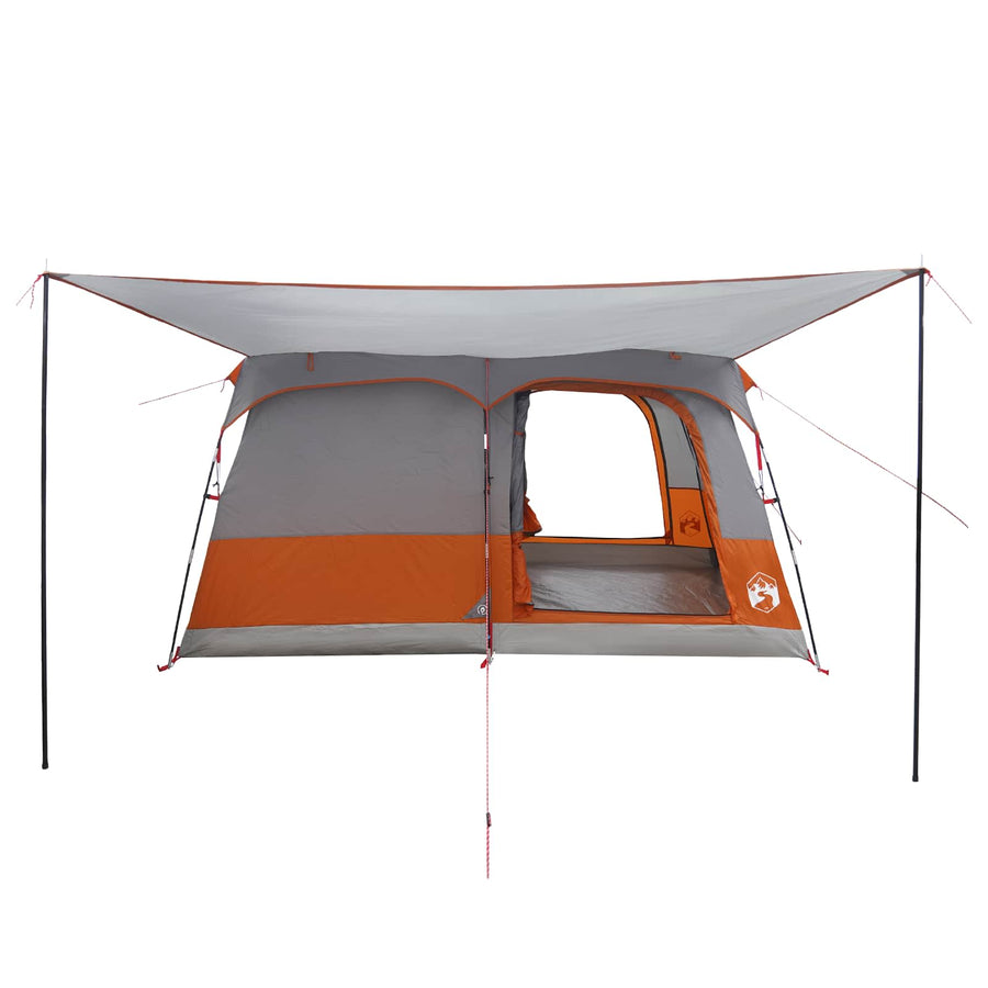 Gezinstent met dak Grijs en Oranje 320 x 210 x 180 cm Polyester