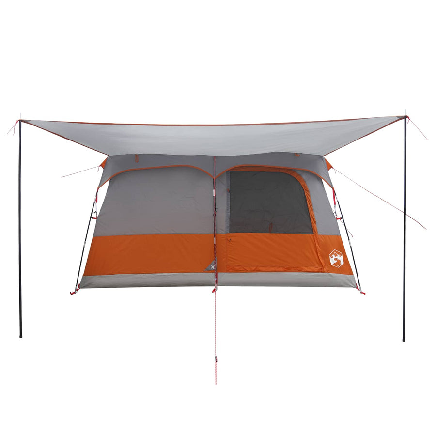 Gezinstent met dak Grijs en Oranje 320 x 210 x 180 cm Polyester
