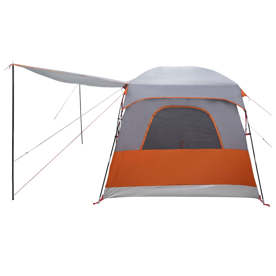Gezinstent met dak Grijs en Oranje 320 x 210 x 180 cm Polyester
