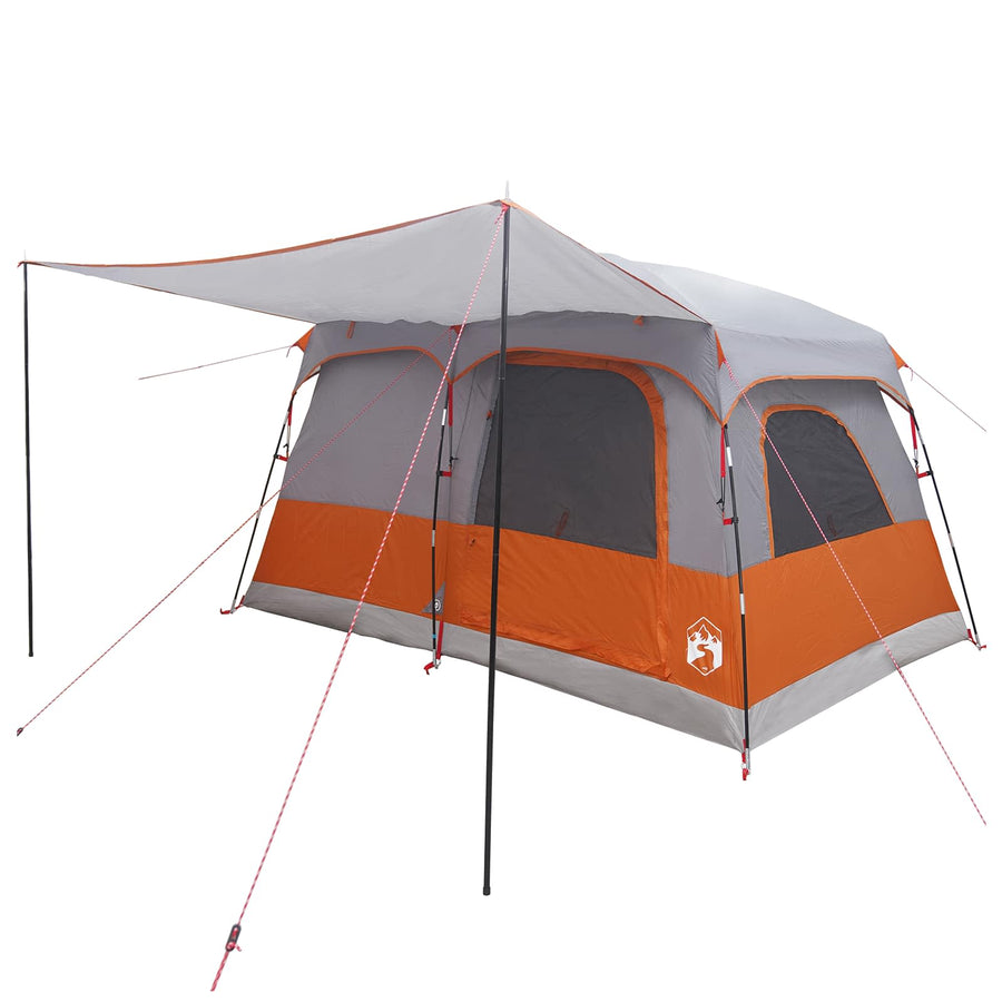 Gezinstent met dak Grijs en Oranje 380 x 260 x 190 cm Polyester