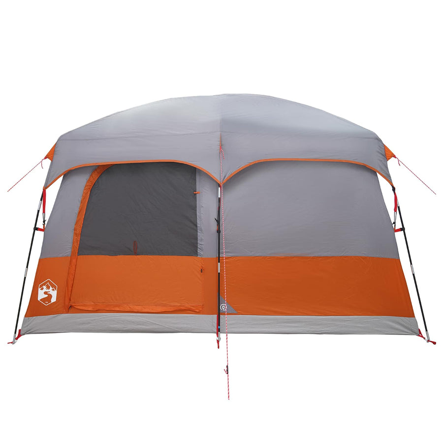 Gezinstent met dak Grijs en Oranje 380 x 260 x 190 cm Polyester
