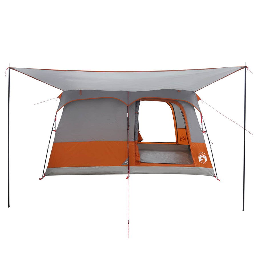 Gezinstent met dak Grijs en Oranje 380 x 260 x 190 cm Polyester