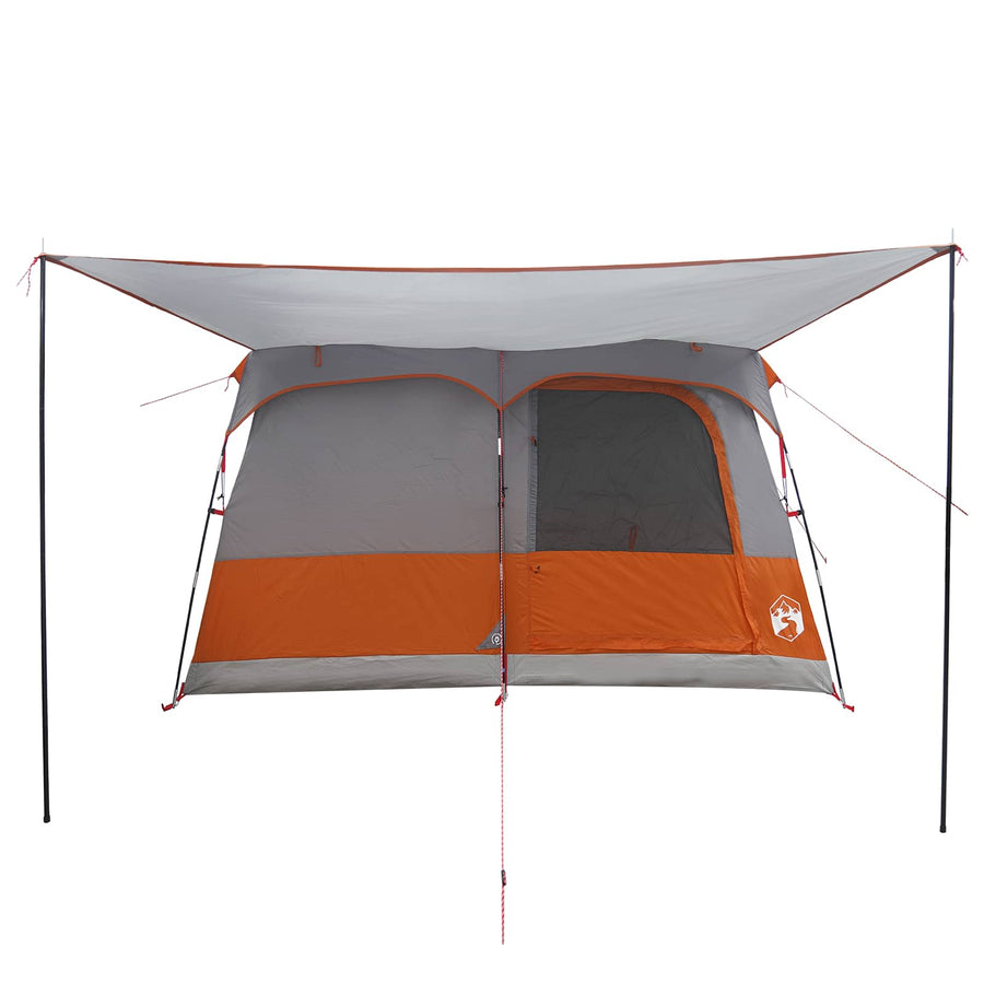 Gezinstent met dak Grijs en Oranje 380 x 260 x 190 cm Polyester