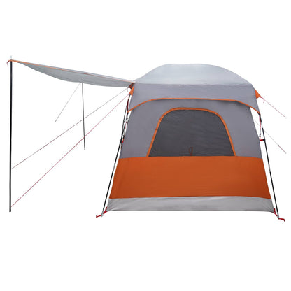 Gezinstent met dak Grijs en Oranje 380 x 260 x 190 cm Polyester