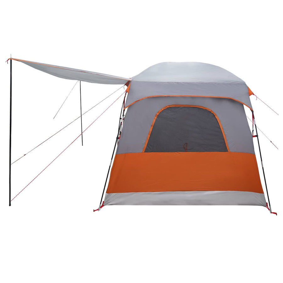 Gezinstent met dak Grijs en Oranje 380 x 260 x 190 cm Polyester