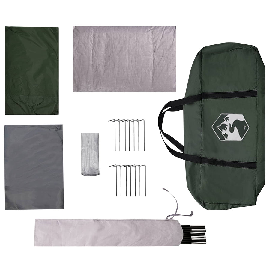 Gezinstent met dak Legergroen 380 x 260 x 190 cm Polyester