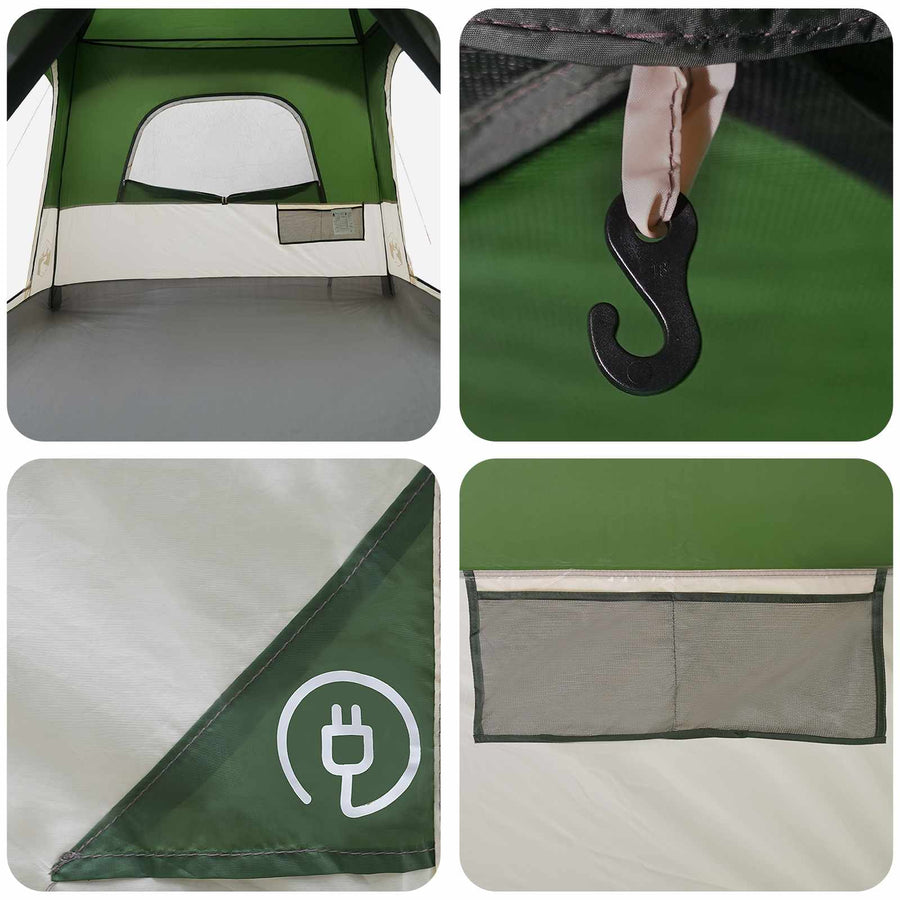 Gezinstent met dak Groen 420 x 305 x 200 cm Polyester en staal