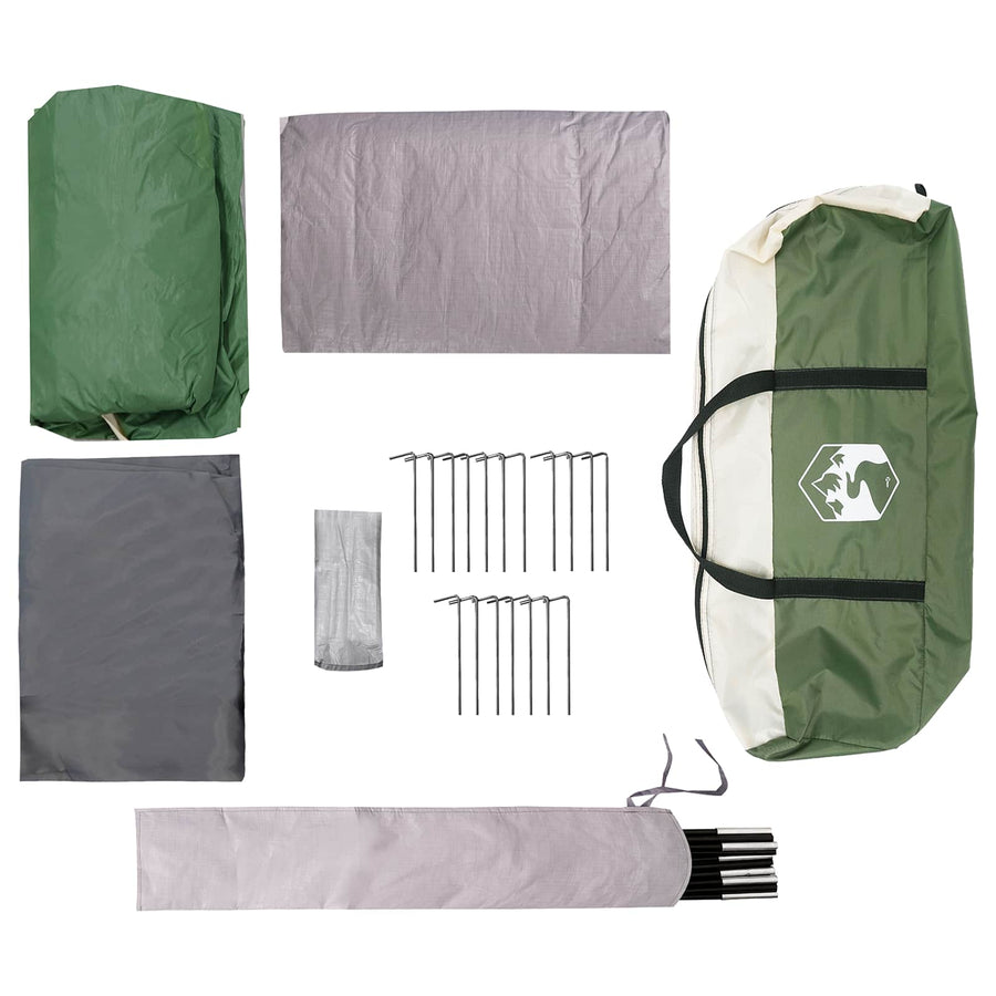 Gezinstent met dak Groen 500 x 400 x 230 cm Polyester en staal