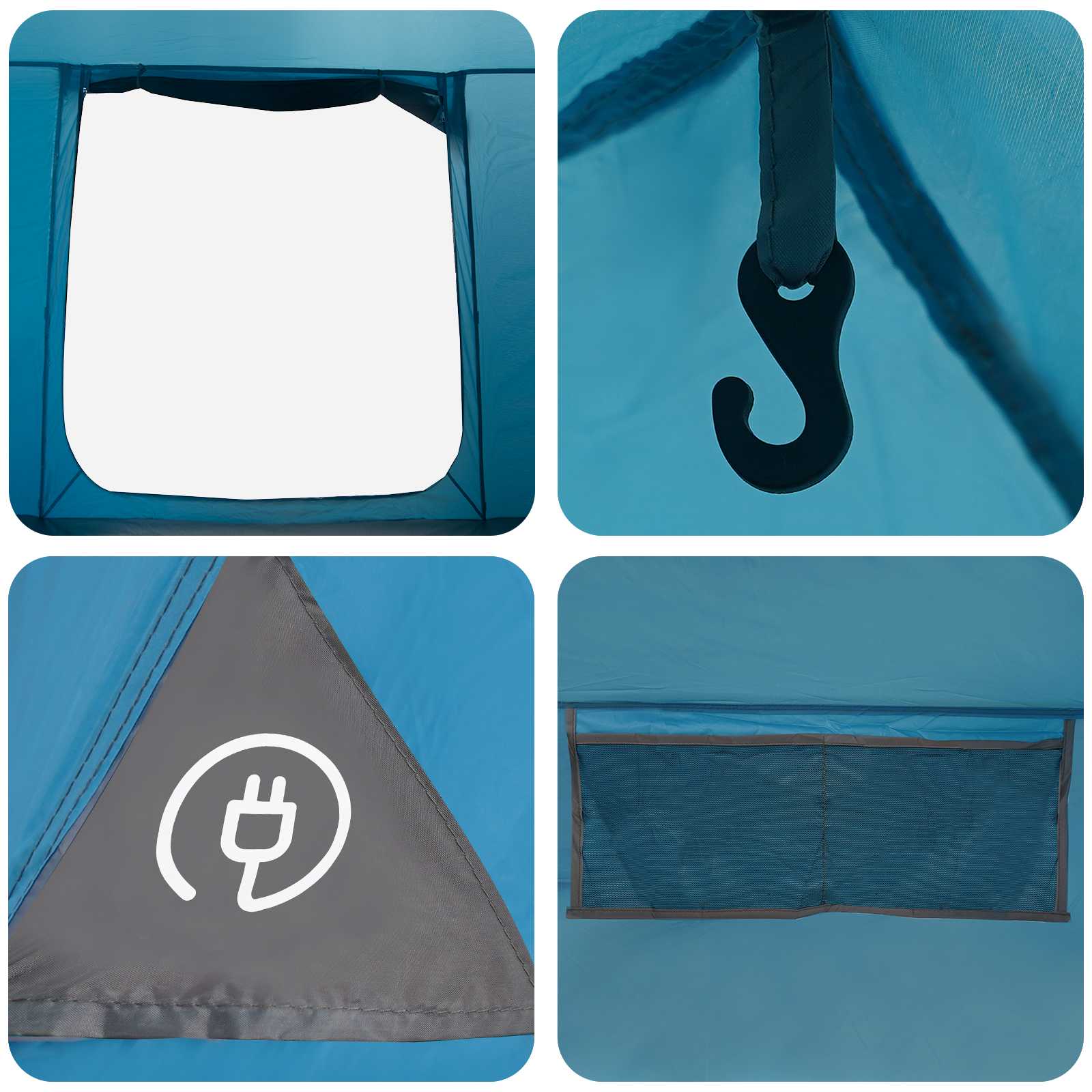 Huisje Tent met dak Blauw 210 x 210 x 138 cm Polyester