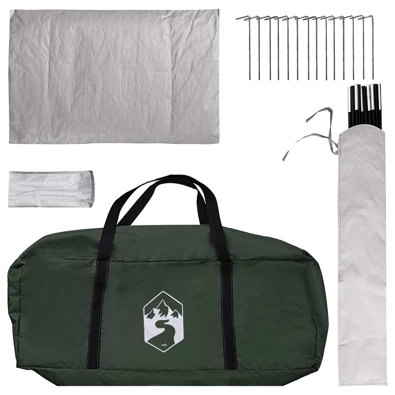 Huisje Tent met dak Legergroen 210 x 210 x 138 cm Polyester