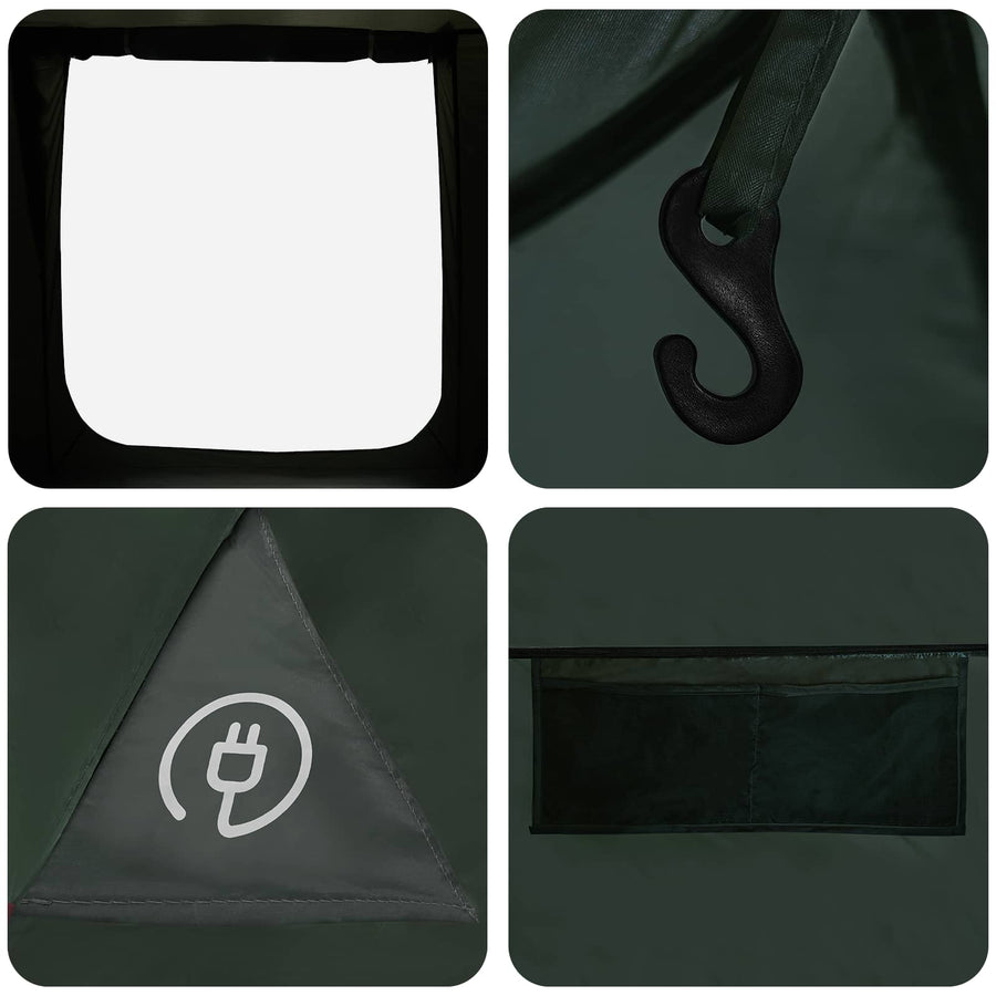 Huisje Tent met dak Legergroen 210 x 210 x 138 cm Polyester