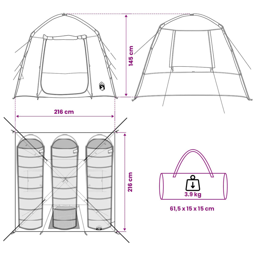 Huisje Tent met dak Wit Blackout 210 x 210 x 138 cm Polyester