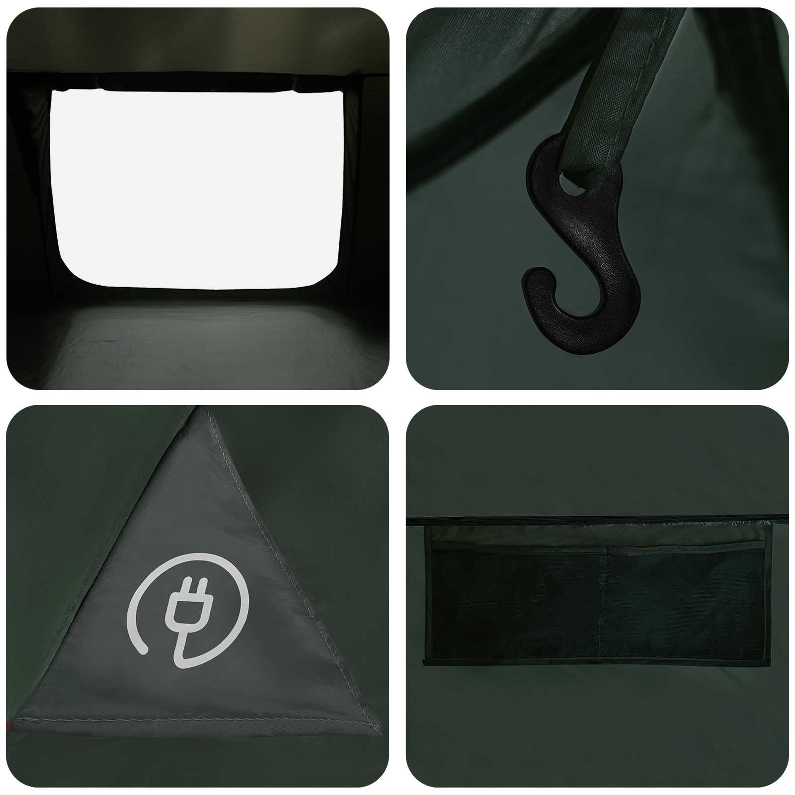 Huisje Tent met dak Legergroen 300 x 210 x 156 cm Polyester