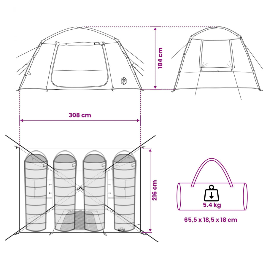 Huisje Tent met dak Wit Blackout 300 x 210 x 156 cm Polyester