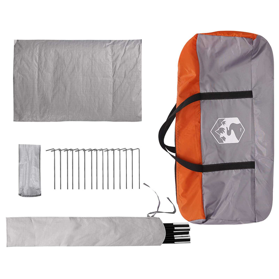 Huisje Tent Grijs en Oranje 400 x 210 x 180 cm Polyester