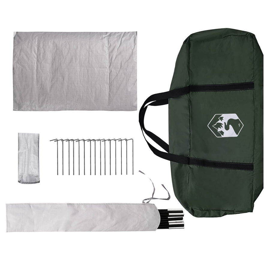 Huisje Tent met dak Legergroen 400 x 210 x 180 cm Polyester