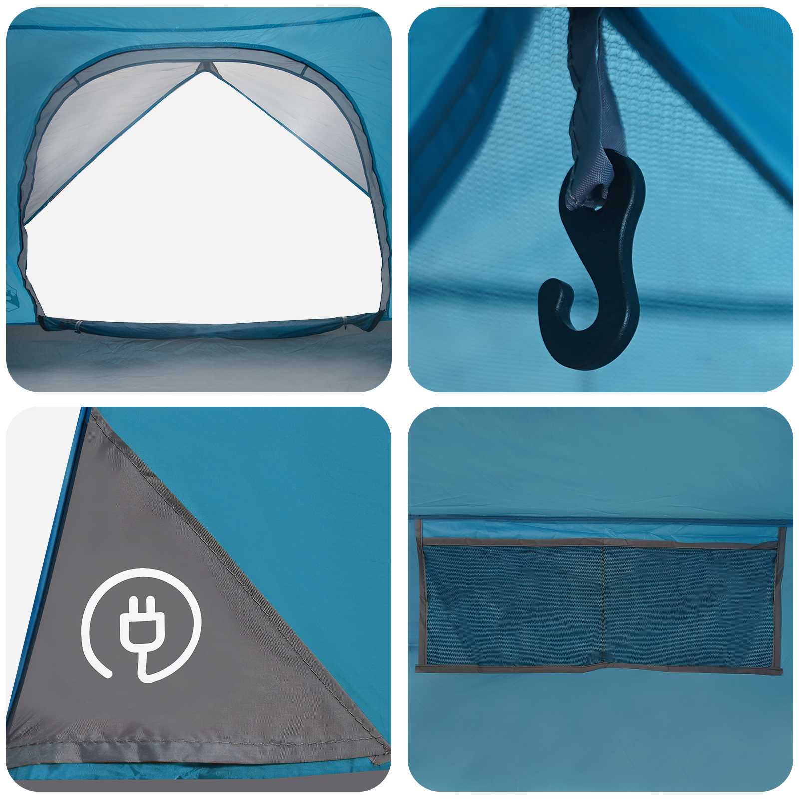 Camping Tent met Regenhoes Waterdicht Blauw 245 x 245 x 149 cm