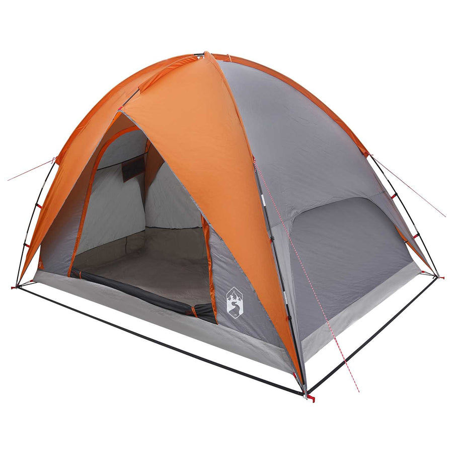 Camping Tent met Regenhoes Waterdicht Koepel Grijs en Oranje