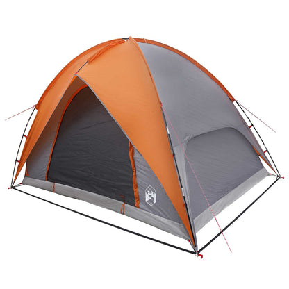 Camping Tent met Regenhoes Waterdicht Koepel Grijs en Oranje