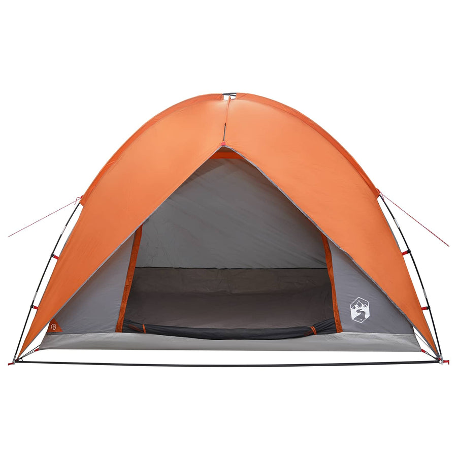Camping Tent met Regenhoes Waterdicht Koepel Grijs en Oranje